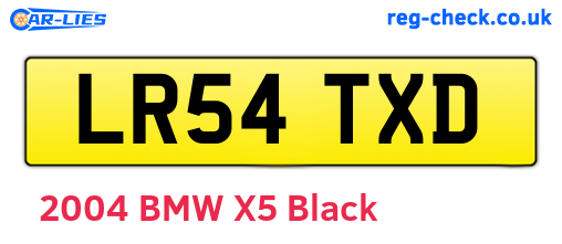 LR54TXD are the vehicle registration plates.