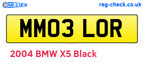 MM03LOR are the vehicle registration plates.