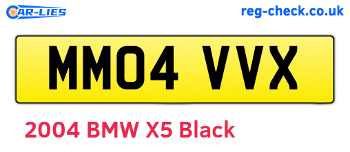 MM04VVX are the vehicle registration plates.