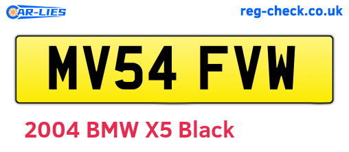 MV54FVW are the vehicle registration plates.