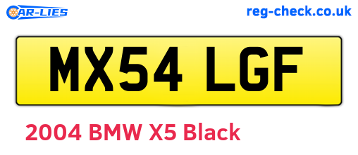MX54LGF are the vehicle registration plates.