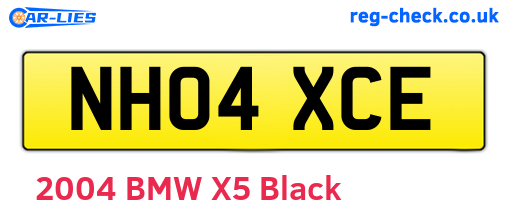 NH04XCE are the vehicle registration plates.