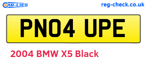 PN04UPE are the vehicle registration plates.