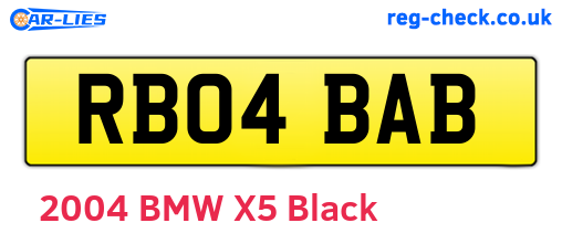 RB04BAB are the vehicle registration plates.