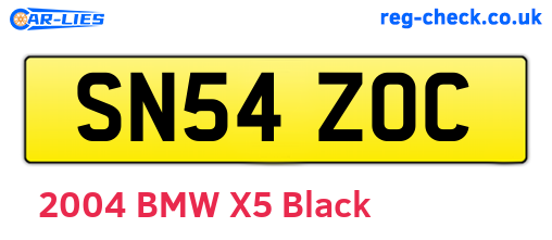 SN54ZOC are the vehicle registration plates.