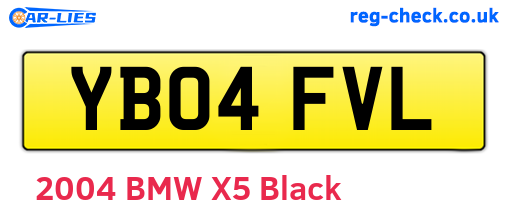 YB04FVL are the vehicle registration plates.