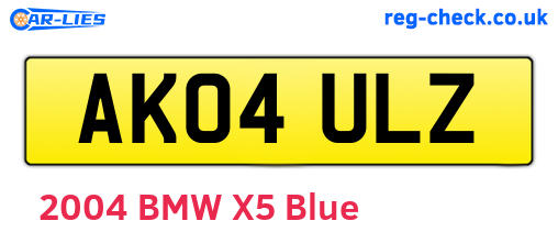 AK04ULZ are the vehicle registration plates.
