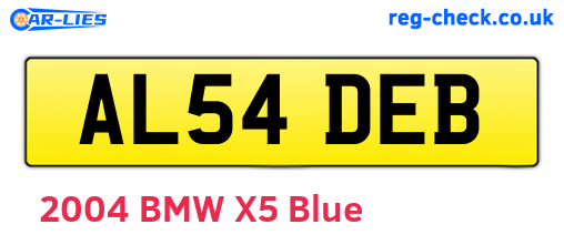 AL54DEB are the vehicle registration plates.