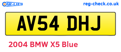 AV54DHJ are the vehicle registration plates.