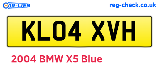 KL04XVH are the vehicle registration plates.