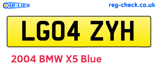 LG04ZYH are the vehicle registration plates.