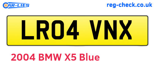 LR04VNX are the vehicle registration plates.