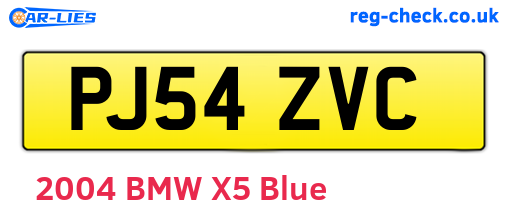 PJ54ZVC are the vehicle registration plates.
