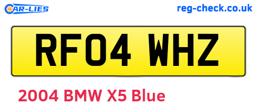 RF04WHZ are the vehicle registration plates.