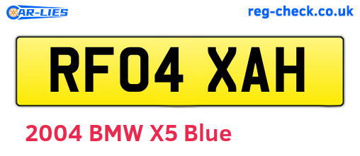 RF04XAH are the vehicle registration plates.