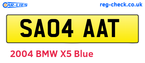 SA04AAT are the vehicle registration plates.