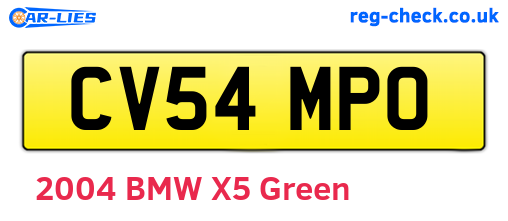 CV54MPO are the vehicle registration plates.