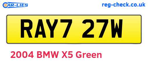 RAY727W are the vehicle registration plates.