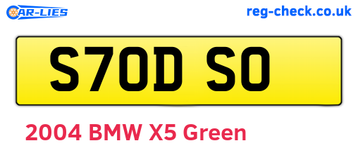 S70DSO are the vehicle registration plates.