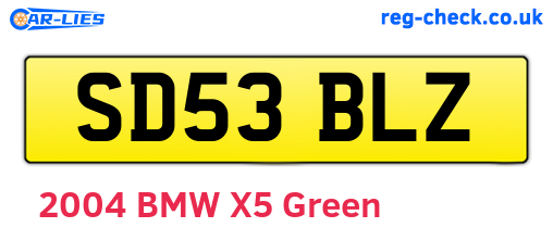 SD53BLZ are the vehicle registration plates.
