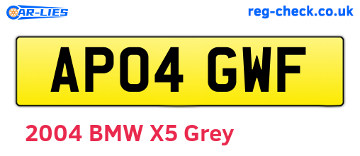 AP04GWF are the vehicle registration plates.