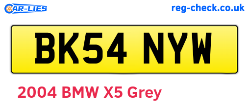 BK54NYW are the vehicle registration plates.
