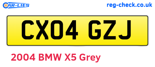 CX04GZJ are the vehicle registration plates.
