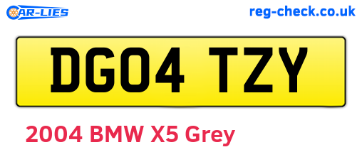 DG04TZY are the vehicle registration plates.