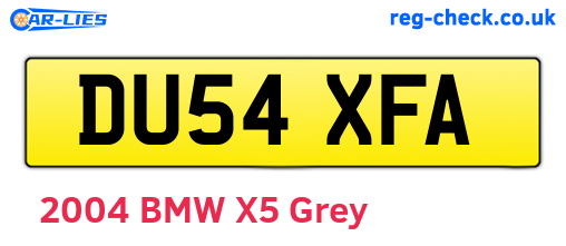 DU54XFA are the vehicle registration plates.