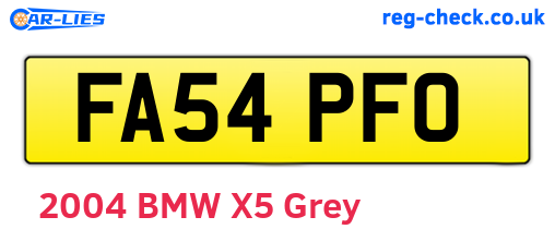 FA54PFO are the vehicle registration plates.