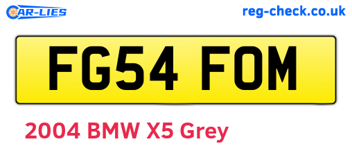 FG54FOM are the vehicle registration plates.