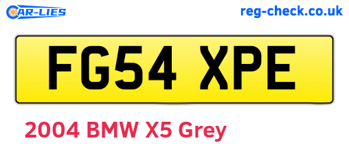 FG54XPE are the vehicle registration plates.