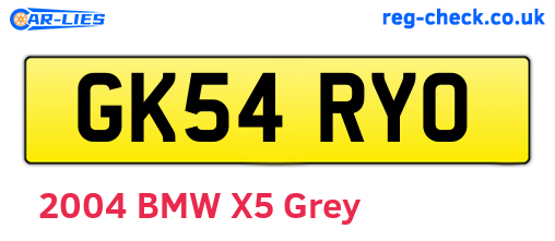 GK54RYO are the vehicle registration plates.