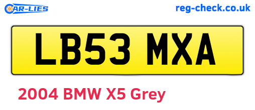 LB53MXA are the vehicle registration plates.