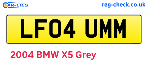 LF04UMM are the vehicle registration plates.