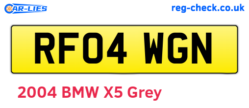 RF04WGN are the vehicle registration plates.