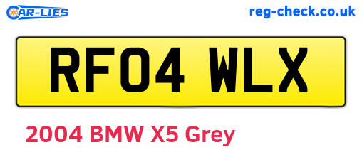 RF04WLX are the vehicle registration plates.