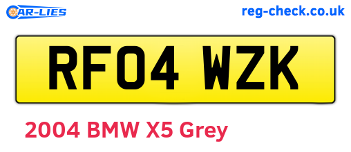 RF04WZK are the vehicle registration plates.