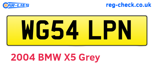 WG54LPN are the vehicle registration plates.