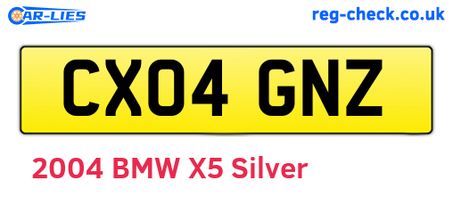 CX04GNZ are the vehicle registration plates.