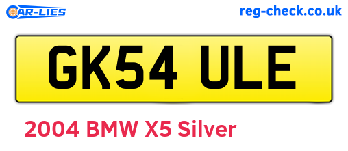 GK54ULE are the vehicle registration plates.