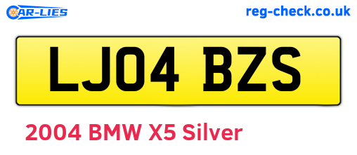 LJ04BZS are the vehicle registration plates.