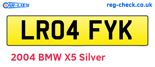 LR04FYK are the vehicle registration plates.