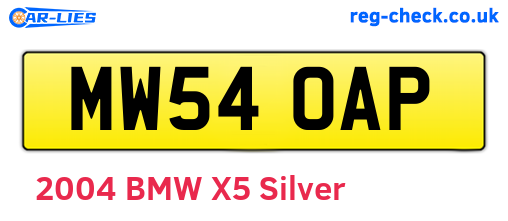 MW54OAP are the vehicle registration plates.