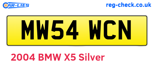 MW54WCN are the vehicle registration plates.