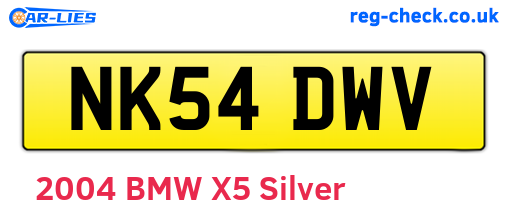 NK54DWV are the vehicle registration plates.
