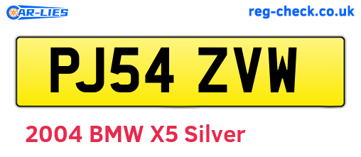 PJ54ZVW are the vehicle registration plates.
