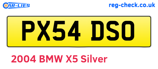 PX54DSO are the vehicle registration plates.