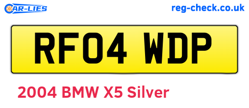 RF04WDP are the vehicle registration plates.