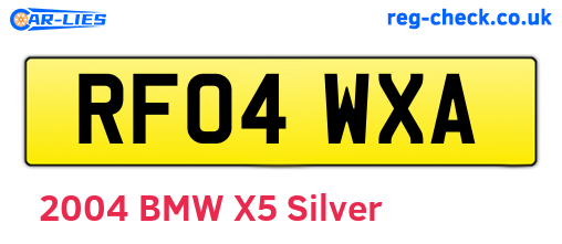 RF04WXA are the vehicle registration plates.